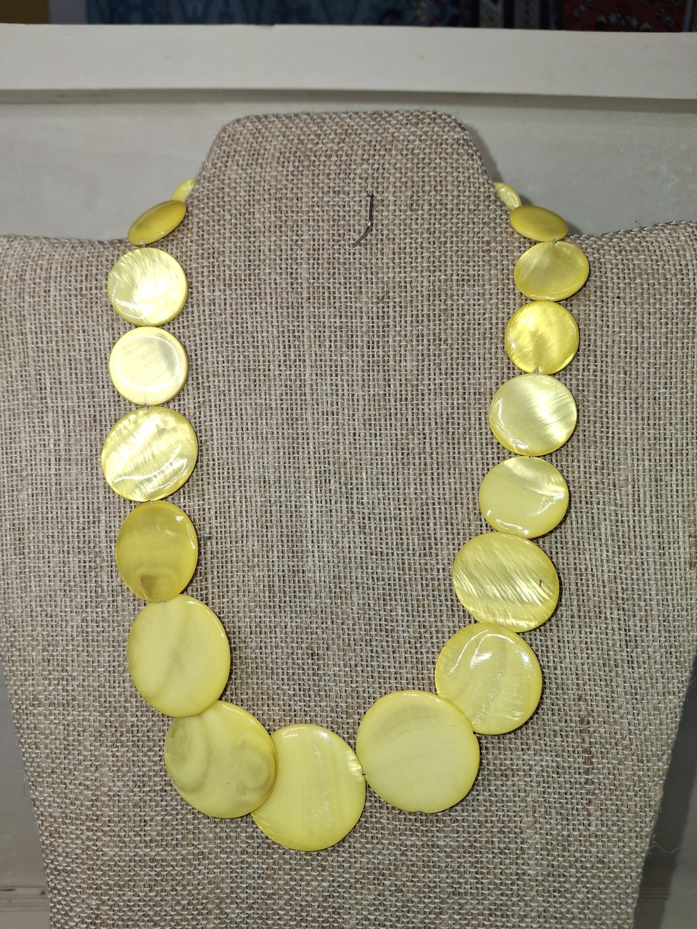 Yellow Disc Statement Necklace - Ladies Fashion Jewelry